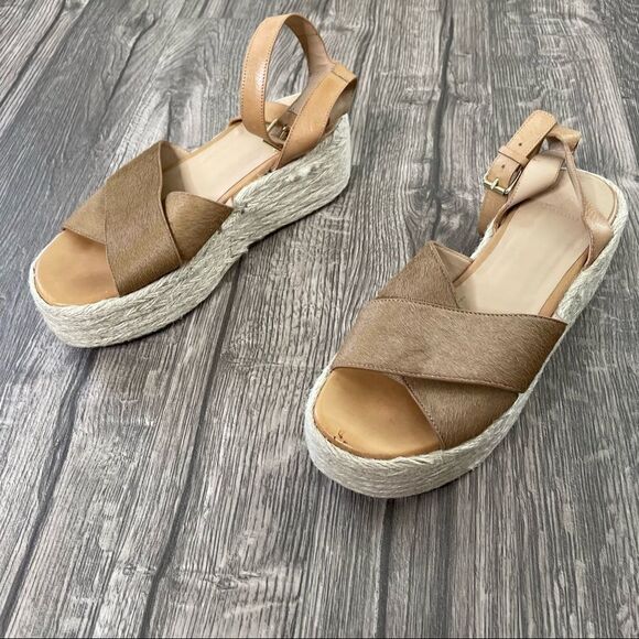 Revolve Seychelles Calf Hair Espadrilles Platform Sandals - Picture 5 of 11